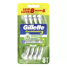 Aparelho De Barbear Gillette Prestobarba 3 Sensitive L8p6