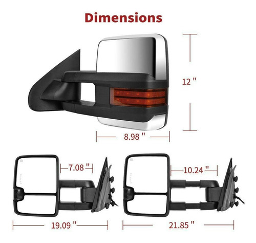 Espejos Cromados Con Calefaccin Silverado Sierra 2014-2018 Foto 4