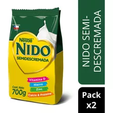 Pack Leche En Polvo Nido® Semidescremada Bolsa 700g X2