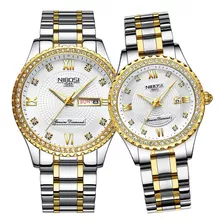 Nibosi Relojes Para Parejas Diamante Lujo Hombres Y Mujeres 
