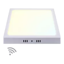 Plafon Smart Inteligente Led Quadrado Sobrepor 24w Taschibra Cor Branco