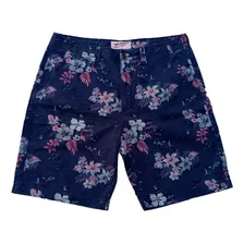 Bermuda Azul Casual Flores Arizona Talla 38