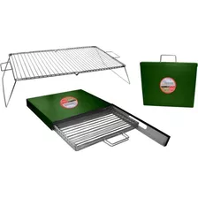 Parrilla Plegable Y Portable Con Funda Metalica 60x35 