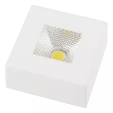 Plafon Led Mini Sobrepor Quadrado 5w Preto Branco 3k 6k Top