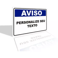 2 Placas Personalizada Ambientes Aviso Identificação 30x20cm