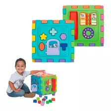 Cubo Didático Formas Encaixar Brinquedo Educativo Bebe