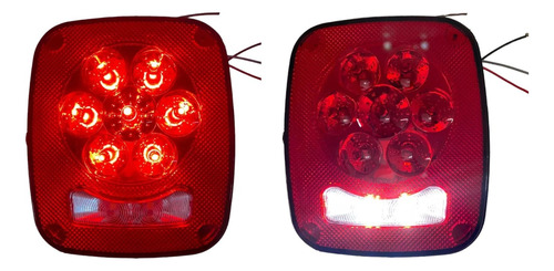 Calavera Tipo Jeep 9 Leds Plafon Trasero 4 Func. / 2 Piezas Foto 7