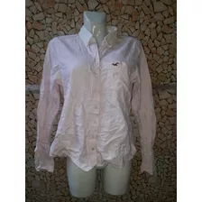 Blusa Rayas Rosa/blanco Hollister Talla M De Mujer-f7 