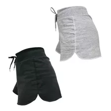 Kit Com 2 Shorts Femininos Moletom Plus Size Até G5 Verão