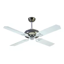 Ventilador De Techo Atenas G60 Plateado Con Palas Color Blanco De Metal, 120 cm De Diámetro 220 v