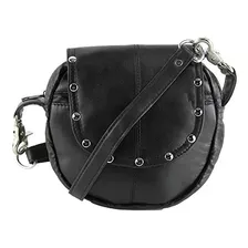 Riñonera De Cuero Con Tachuelas Biker Belt Ctm®, Negro