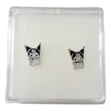 Aretes De Kuromi De Plata 925 +estuche Ku1