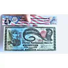 Cédula 2 Dólares Selo Vermelho 1875 Estados Unidos América04