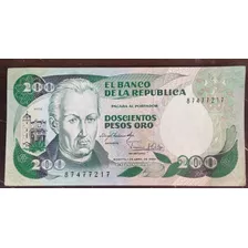 Billete De 200 Pesos Primera Fecha 1983 Imprenta De Bogotá 