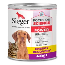 Alimento Sieger Focus On Science Energy Recovery Para Perro/gato Adulto Sabor Mix En Lata De 340 g