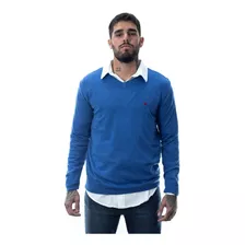 Sweater Hombre Escote En V Azulino Bravo Jeans T. S Al 2xl