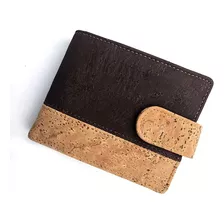 Billetera Rústica De Corcho Para Hombre, Billetera Plegable