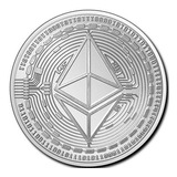 Ethereum Plateada Moneda  Colección Alta Calidad Blockchain