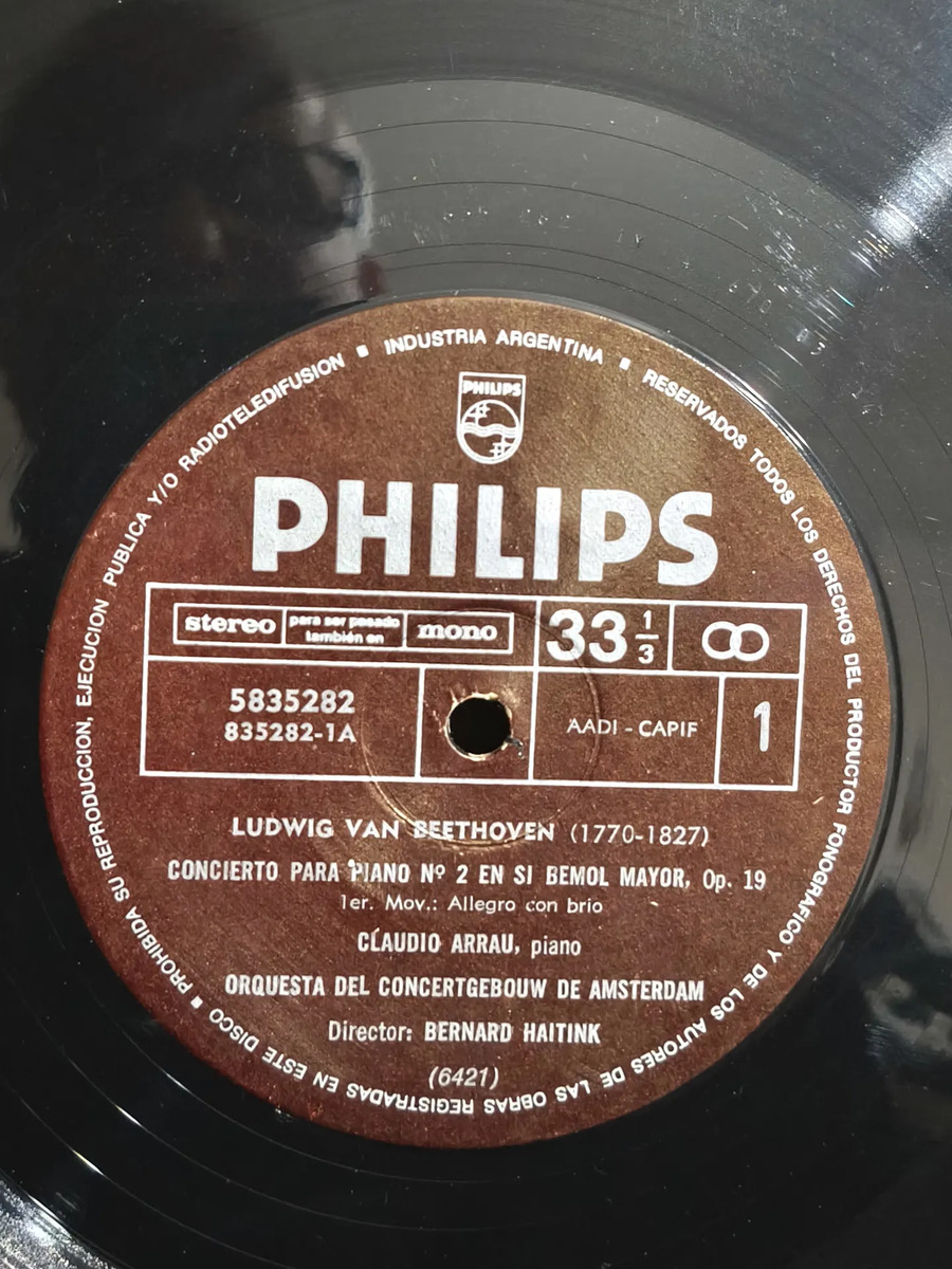 Ludwig van Beethoven - Concierto para Piano Nº 2 en Si Bemol Mayor, Op. 19 - vinilo 1975