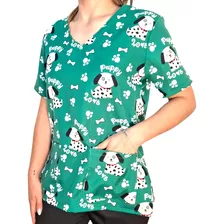 Bata Veterinária Avulsa Pet Shop Blusa Oxford Estampada