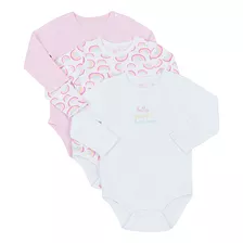 Body Bebe Niña Tripack Rosado Corona