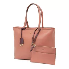 Bolsa Tote Cloe 2 En 1 Charm Metálico Color Pathé