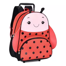 Mochila Rodinha Infantil Animais Zoo Clio Pets Cachorro 2023 Cor Vermelho