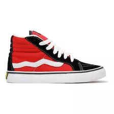 Tênis De Skate Mad Rats Hi Top Preto Vermelho Cano Alto 