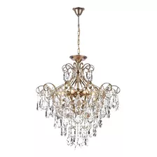 Lustre Pendente Ouro Sindora Dcd00475 60cm Cristal E14x8