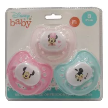 Chupón Ortodóntico Disney Baby Minnie 3pz Rosa Verde