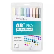 Tombow Abt Pro Dual Brush Base Alcohol 10 Pz Pasteles 72522