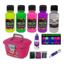 Kit Para Fazer Slime Colas Neon E Maleta