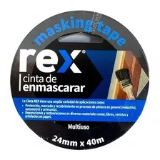 Cinta De Enmascarar Rex 24mm X 40m Pack 6 Cintas