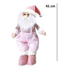 Papai Noel Ou Boneco De Neve Em Pé Natal Rose Luxuoso 41cm Cor Papainoel