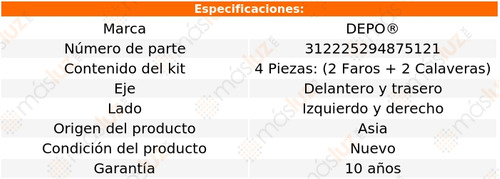 Paq Calaveras Y Faros Peugeot 206 2003 Depo Foto 4