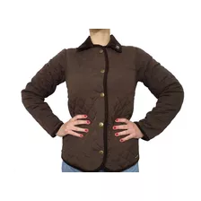 Campera De Dama Matelasseada De Microfibra Chocolate Crespo 