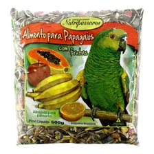 Ração Para Papagaios Mix Sementes E Frutas 500gr Kit Com 6
