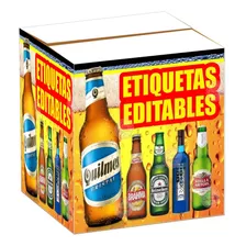 Kit Imprimible Etiquetas Bebidas Editables Vino Cerveza