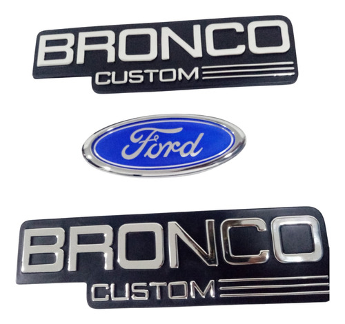 Emblemas Bronco Custom Laterales Y Logo Ford Autoadhesivo.  Foto 3