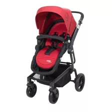 Coche Bebe Convertible 4 En 1 Con Huevito + Base + Moises Color Rojo Con Negro Color Del Chasis Negro