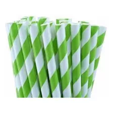 500 Canudos Papel Biodegradável Brancos/verde