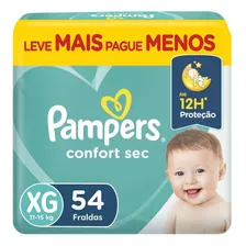 Fralda Pampers Confort Sec Xg 54 Unidades