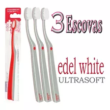 Escova Dental Edel White Flosserbrush Ultrasoft Com 3 Unidad