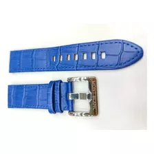 Pulseira Montblanc Couro Azul 22mm Completo