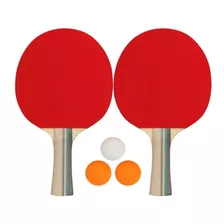 Set Juego Dos Paletas Raquetas Ping Pong+3 Pelotas Clase C