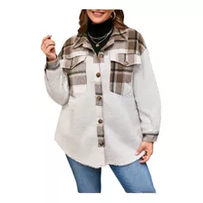 Sobrecamisa Chaqueta Corderito Mujer En Talle Plus