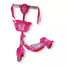 Patinete Infantil 03 Rodas Com Cesta, Musica E Luz Cor Rosa Unicórnio