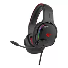 Fone De Ouvido Over-ear Gamer Havit H2022u Preto Com Luz Rgb Led