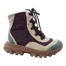 Bota Forrada Nylon Neve E Frio Cadarço Tratorado