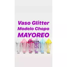 Lote De 24 Vaso Glitter Modelo Chopo Mayoreo